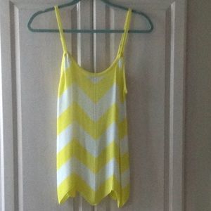 Yellow/white  knit top Cache xs new